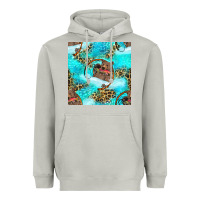 Moon Dust Mama Bear Hunting Fish With Leopard Seamless Pattern Heavyweight Hoodie - BundleAndBundleShop