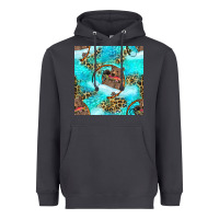 Smoke Mama Bear Hunting Fish With Leopard Seamless Pattern Heavyweight Hoodie - BundleAndBundleShop