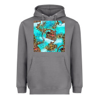 Storm Mama Bear Hunting Fish With Leopard Seamless Pattern Heavyweight Hoodie - BundleAndBundleShop