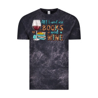 Cloud Black all i need are books and wine Vintage Tee - JahusDesignShop