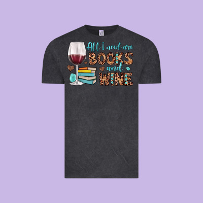 All I Need Are Books And Wine Vintage Tee Designed By Jahusdesignshop