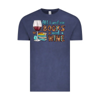 Vintage Denim all i need are books and wine Vintage Tee - JahusDesignShop