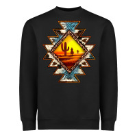 Black cowhide leopard sunset aztec Heavyweight Sweatshirt - JahusDesignShop