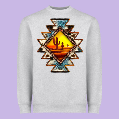 Cowhide Leopard Sunset Aztec Heavyweight Sweatshirt Designed By Jahusdesignshop