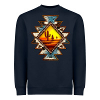 Navy cowhide leopard sunset aztec Heavyweight Sweatshirt - JahusDesignShop