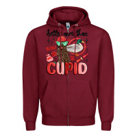 Burgundy better aim than cupid with dog and duck Zipper Hoodie - MaliasSmallBusiness