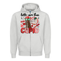 Dove Grey better aim than cupid with dog and duck Zipper Hoodie - MaliasSmallBusiness
