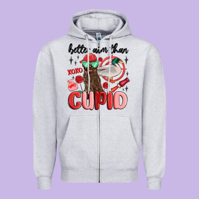Better Aim Than Cupid With Dog And Duck Zipper Hoodie Designed By Maliassmallbusiness