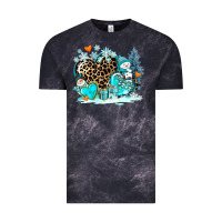 Cloud Black winter hearts with snowmans Vintage Tee - AdoDesignShop