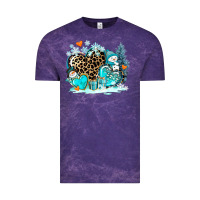 Cloud Purple winter hearts with snowmans Vintage Tee - AdoDesignShop