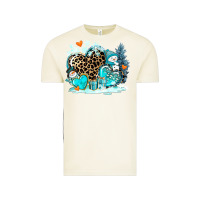 Vintage Arctic winter hearts with snowmans Vintage Tee - AdoDesignShop