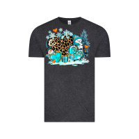 Vintage Black winter hearts with snowmans Vintage Tee - AdoDesignShop