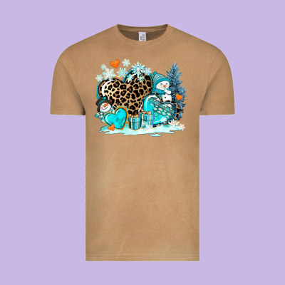 Winter Hearts With Snowmans Vintage Tee Designed By Adodesignshop