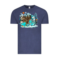 Vintage Denim winter hearts with snowmans Vintage Tee - AdoDesignShop