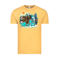 Vintage Mustard winter hearts with snowmans Vintage Tee - AdoDesignShop