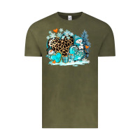 Vintage Olive winter hearts with snowmans Vintage Tee - AdoDesignShop