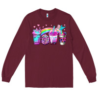 Burgundy unicorn coffee Long Sleeve Tee - Jasminsmagicworld