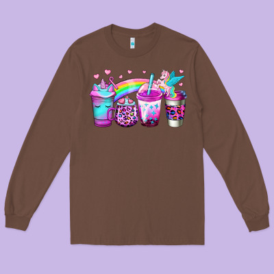 Unicorn Coffee Long Sleeve Tee Designed By Jasminsmagicworld