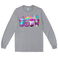 Heather Grey unicorn coffee Long Sleeve Tee - Jasminsmagicworld