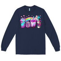 Navy unicorn coffee Long Sleeve Tee - Jasminsmagicworld