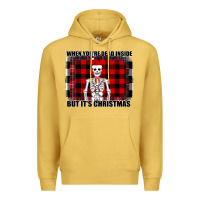 Antique Gold When You re Dead Inside But It Christmas Skeleton Premium Hoodie - Bettercallsaul
