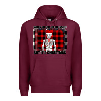 Burgundy When You re Dead Inside But It Christmas Skeleton Premium Hoodie - Bettercallsaul