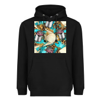 Paper Fish And Canned With Anchor Seamless Pattern Pbs Heavyweight Hoodie | Teevron
