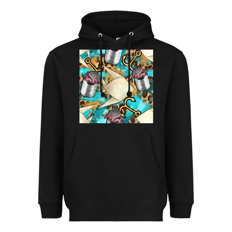 Paper Fish And Canned With Anchor Seamless Pattern Pbs Heavyweight Hoodie by BundleAndBundleShop | Teevron