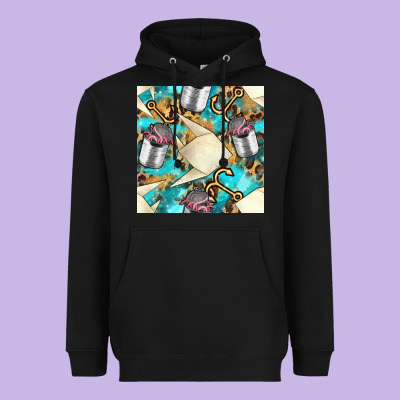 Paper Fish And Canned With Anchor Seamless Pattern Pbs Heavyweight Hoodie Designed By Bundleandbundleshop
