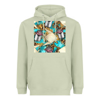 Matcha Paper Fish And Canned With Anchor Seamless Pattern Pbs Heavyweight Hoodie - BundleAndBundleShop