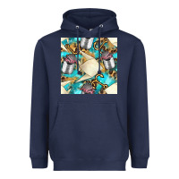 Navy Paper Fish And Canned With Anchor Seamless Pattern Pbs Heavyweight Hoodie - BundleAndBundleShop