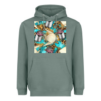 Sage Paper Fish And Canned With Anchor Seamless Pattern Pbs Heavyweight Hoodie - BundleAndBundleShop