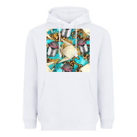 White Paper Fish And Canned With Anchor Seamless Pattern Pbs Heavyweight Hoodie - BundleAndBundleShop