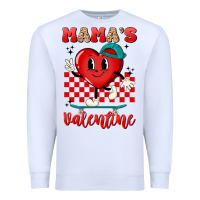 White skater heart valentines day art Premium Sweatshirt - LillyAllenDesigns