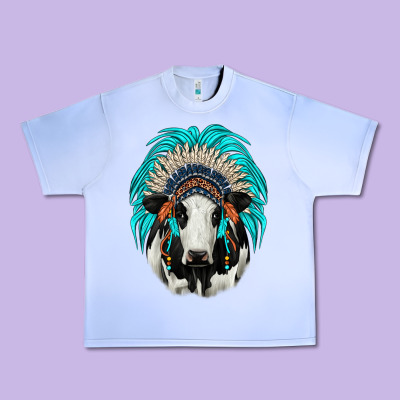 Holstein Indian Headdress Urban Heavy Tee Designed By Jahusdesignshop