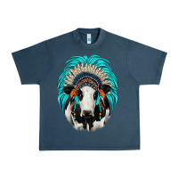 Midnight Navy holstein indian headdress Urban Heavy Tee - JahusDesignShop