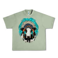 Oil Green holstein indian headdress Urban Heavy Tee - JahusDesignShop
