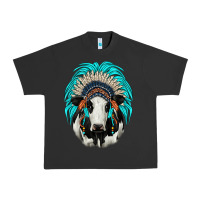 Pigment Black holstein indian headdress Urban Heavy Tee - JahusDesignShop