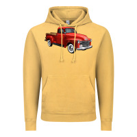 Vintage Mustard western red truck right 34 view 1 Vintage Hoodie - FaDigitalArtStudio