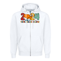 White total solar eclipse Zipper Hoodie - MaliasSmallBusiness