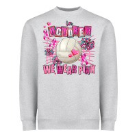 Heather Grey in october we wear pink volleyball Heavyweight Sweatshirt - AdoDesignShop