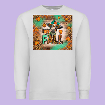 Western Hay Fall Cow Premium Sweatshirt Designed By Lillyallendesigns