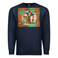 Navy Western Hay Fall Cow Premium Sweatshirt - LillyAllenDesigns