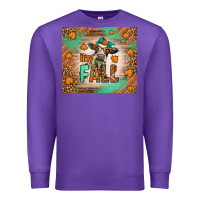 Purple Western Hay Fall Cow Premium Sweatshirt - LillyAllenDesigns