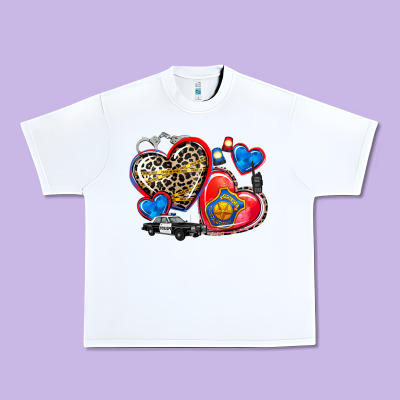 Western Leopard  Police Hearts Urban Heavy Tee Designed By Adodesignshop