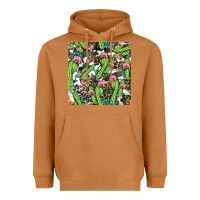 Meerkat Western Cactus And Turquoise Gemstone With Leopard And Cowhide Seamles Heavyweight Hoodie - BundleAndBundleShop