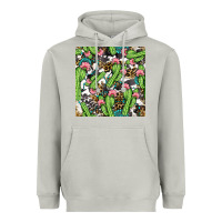 Moon Dust Western Cactus And Turquoise Gemstone With Leopard And Cowhide Seamles Heavyweight Hoodie - BundleAndBundleShop
