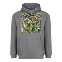 Western Cactus And Turquoise Gemstone With Leopard And Cowhide Seamles Heavyweight Hoodie | Teevron
