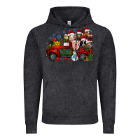 Vintage Black christmas farm animals truck Vintage Hoodie - RacoonDesign