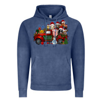 Vintage Denim christmas farm animals truck Vintage Hoodie - RacoonDesign